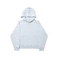 wannabes* | Clothing Brand glacier grey boxy fit cotton hoodie with kangaroo pocket and tonal embroidery