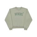 wannabes* | Clothing Brand sage green WNBS* crewneck sweatshirt with ribbed cuffs and collar